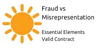 Fraud vs Misrepresentation  Other Essential Elements of a Valid Contract  CA CPT  CS amp CMA [upl. by Lletnwahs215]