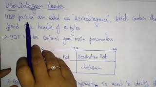 User Datagram Protocol UDP  Data Communication  Lec31  Bhanu Priya [upl. by Nosyd239]