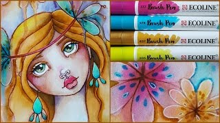 How I use my Ecoline Brush Pens [upl. by Zuliram]