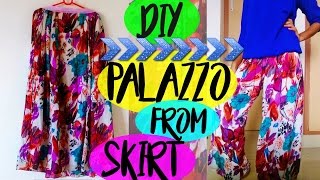 Palazzo  Boho pants from skirt in 10 Minutes  Wardrobe Makeover Ep2  MashDIYzone [upl. by Ahseniuq]