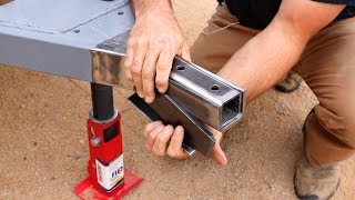 How to Build a DIY Travel Trailer  Coupler Install Hitch Sway Control Part 7 [upl. by Adnov]