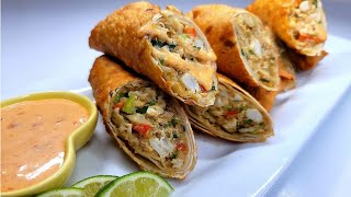 SEAFOOD EGG ROLLS recipe with crab amp shrimp [upl. by Nisa]