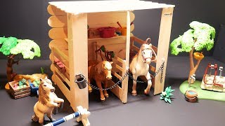 Schleich Horse Stable DIY  Easy Schleich Stall Tutorial [upl. by Gelb]