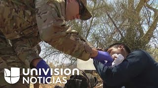 Inmigrantes son rescatados en medio de altas temperaturas y sin fuerzas en el desierto de Arizona [upl. by Omrellug]