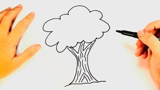 Cómo dibujar un Árbol paso a paso  Dibujo fácil de Árbol [upl. by Ahgiela]