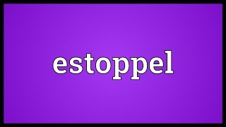 Estoppel Meaning [upl. by Aiouqes]