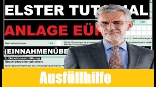 Einnahmenüberschussrechnung Elster  Anlage EÜR Elster  Steuererklärung Kleingewerbe [upl. by Phene233]