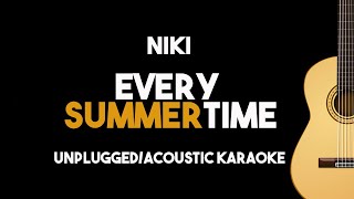 NIKI  Every Summertime AcousticUnplugged Karaoke Version with Lyrics [upl. by Huan191]