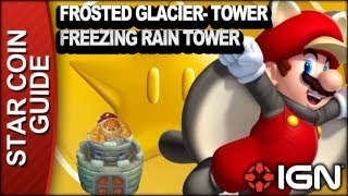 New Super Mario Bros U 3 Star Coin Walkthrough  Frosted GlacierTower Freezing Rain Tower [upl. by Utimer825]